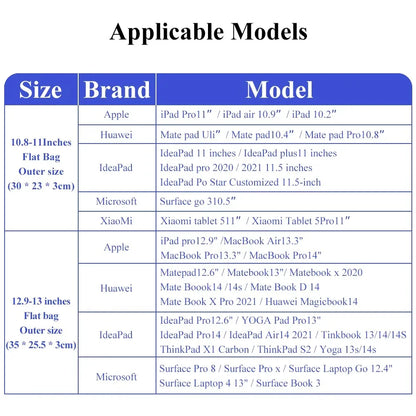 Laptop Bag for 11-13 Inch Protective Tablet Sleeve Case Padded Carrying Case Fit for iPad Macbook Xiaomi ASUS HUAWEI Lenovo.