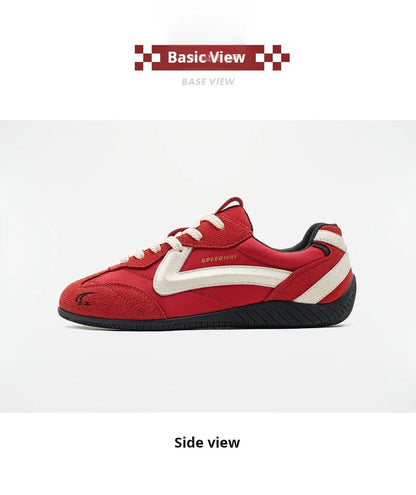 Maden Vintage Patchwork Rot Racing Sneakers Unisex Sommer Atmungsaktive Deutsche Trainer Schuhe Dünne Sohle Casual Lace-Up Sportliche Schuhe
