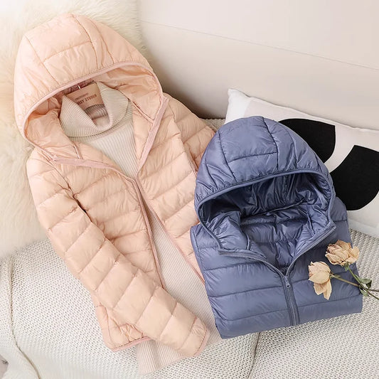 13 Farbe Neuankömmlinge Frauen Mode kurze ultraleichte dünne packbare Puffer Jacken weibliche süße Stil koreanische Daunen mäntel