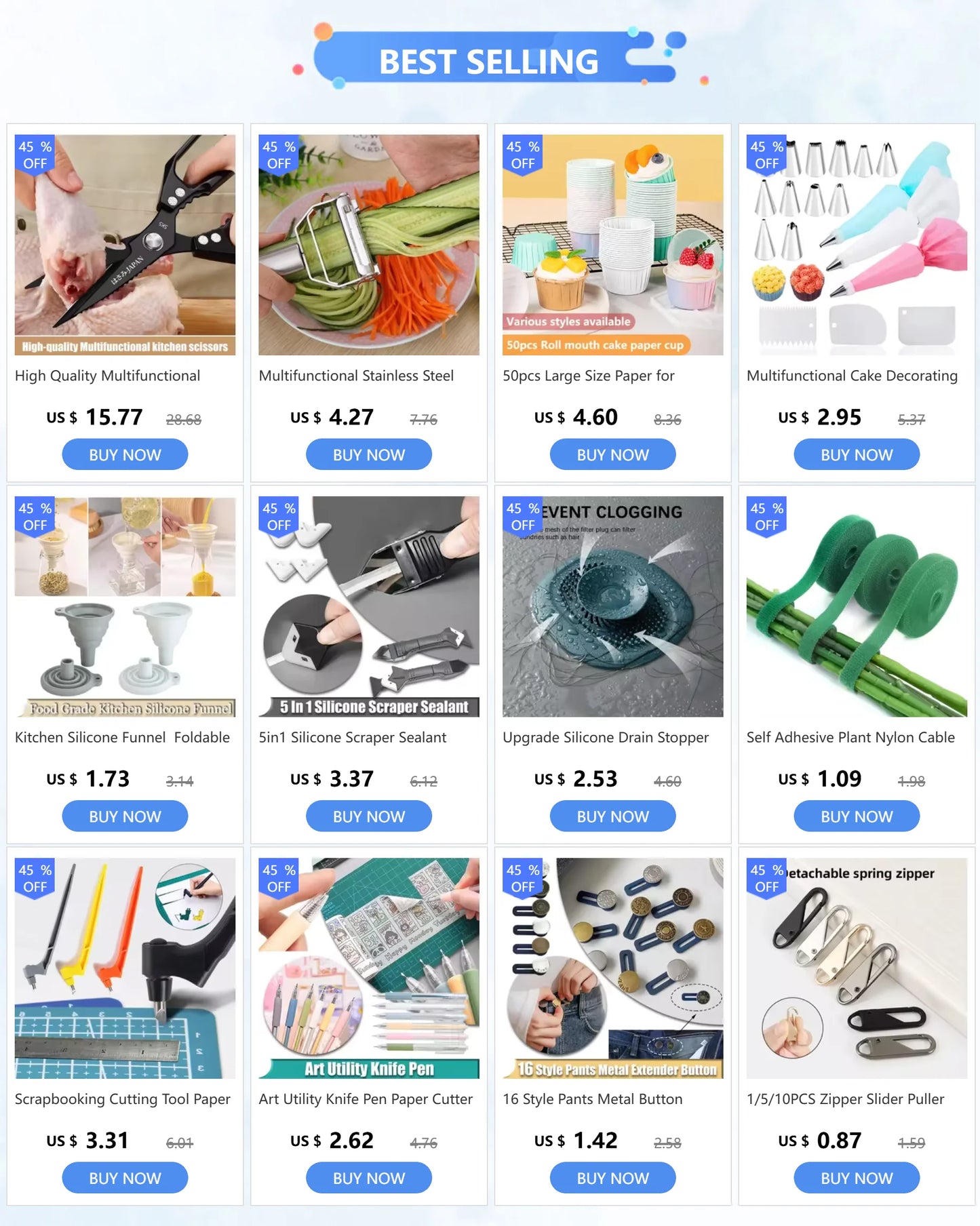 High Quality Multifunctional Kitchen Scissors Chicken Bone Scissors Fish Scale Scraper Bottle Opener Walnut Clip Kitchen Knife.