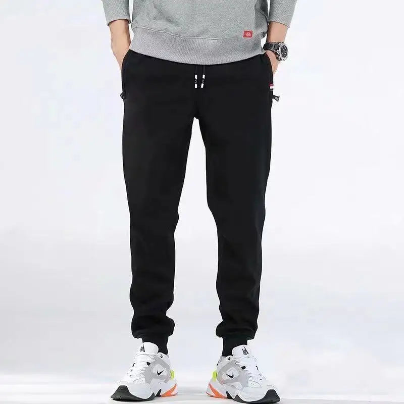Winter Lambswool Warm Casual Pants Men's Fitness Jogging Sweatpants Male Solid Drawstring Bottoms Fleece Straight Trousers M-5Xl.