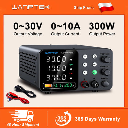 New Wanptek DC Power Supply 30V 10A Laboratory Switching Power Supply TPS-C3010 Three-Group Memory Function Preset Current.