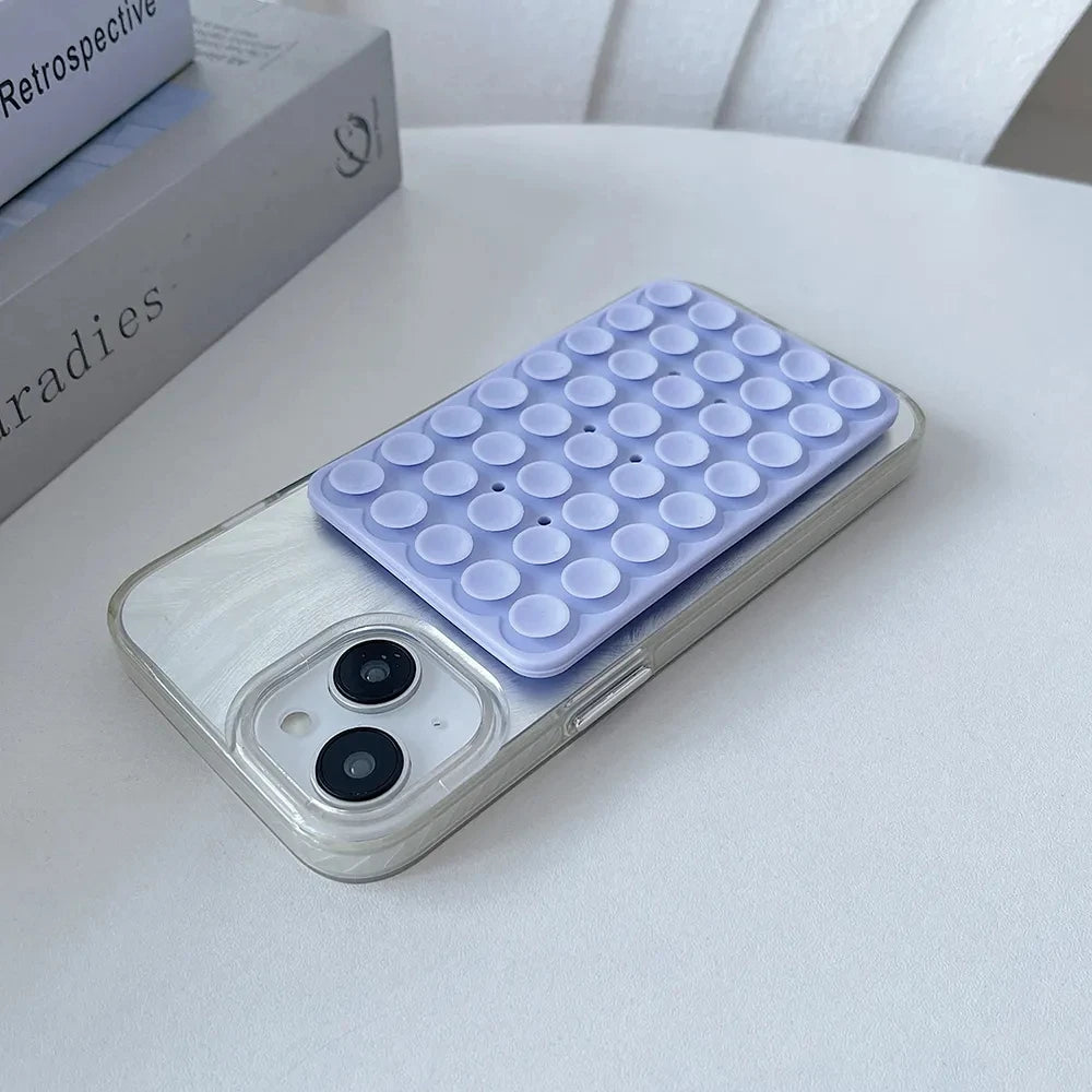 Double Sided Silicone Suction Cup Phone Case Detachable Stand For Hands-Free Selfies And Videos Just Use For Smooth Glass.