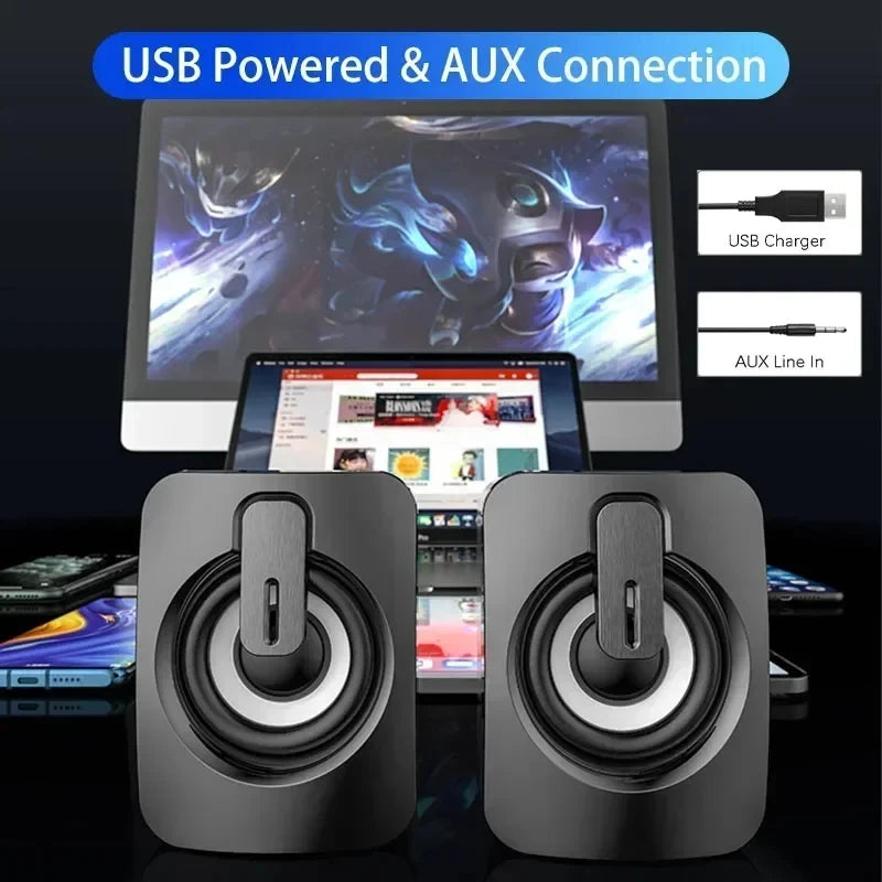 Oneplus Computer Speaker Stereo Sound With Microphone AUX Home Office Speaker for Macbook Desktop Notebook Computer Loudspeaker.