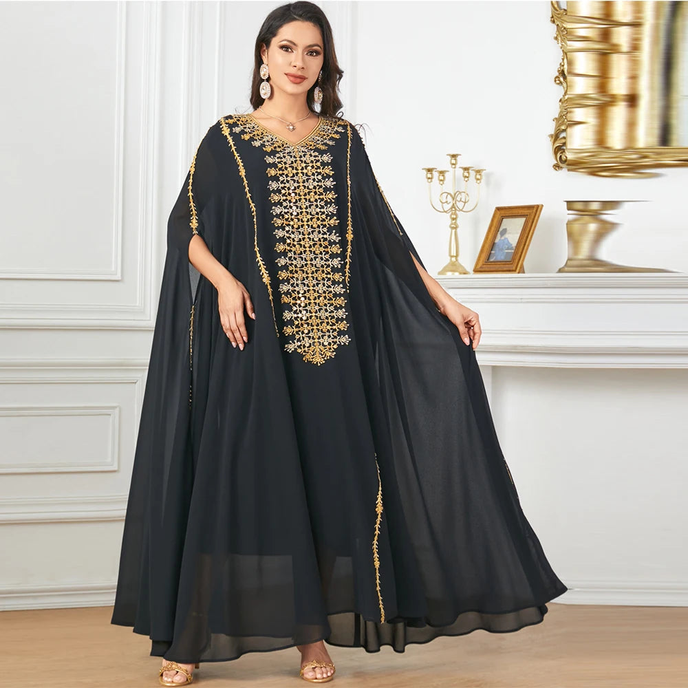 Morocco Kaftan Luxury Dubai Abaya Women Muslim Cloak Dress Eid Djellaba Caftan Islam Jalabiya Arabic Robe Vestidos Abayas Kebaya.
