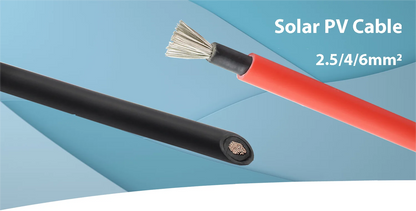 Solar Power Cable 4/6mm2 12/10AWG Wire Photovoltaic TÜV TUV Cable For PV Panels Connection Red Black PVC Double Layer EU Stock.