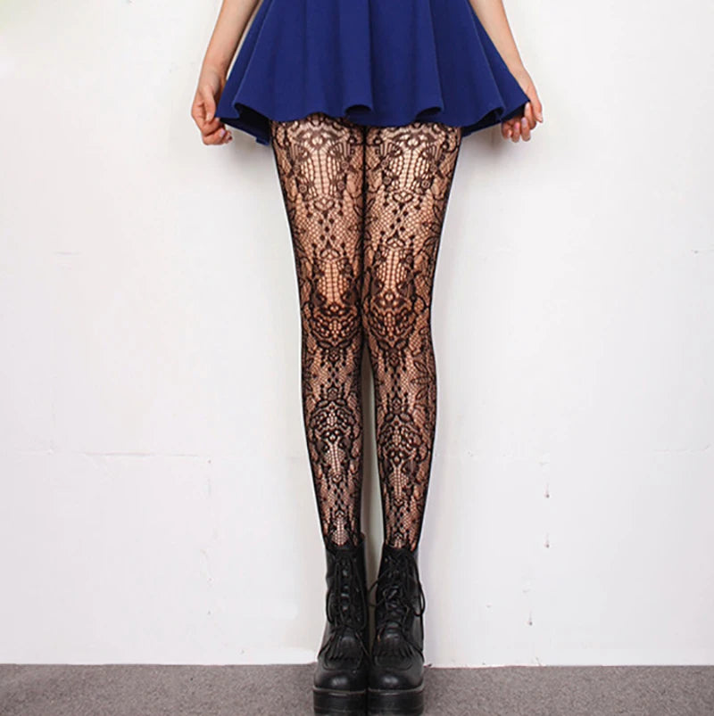 Woman Girls Fashion Gothic Fishnet Stockings Snake Skull Stripeds Socks Mesh Tights Panties Lolita Plus Size Pantyhose Leggings