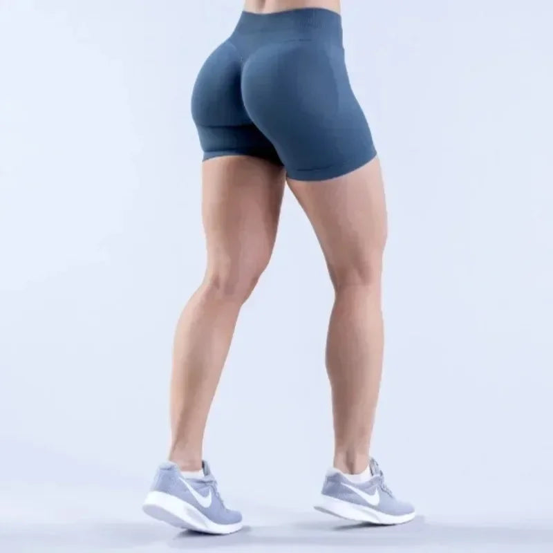 Summer High Waisted Yoga Shorts Women  Fashionable and Sexy Running Fitness Pants Solid Color High Elastic Yoga Leggings.