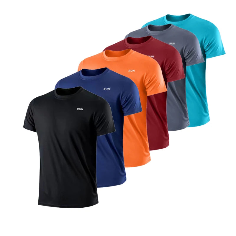 Summer Ice Silk Short Sleeve T-Shirt Men New Quick Dry Breathable Air Conditioning Outdoor Sun Protection Running Outer Wear.