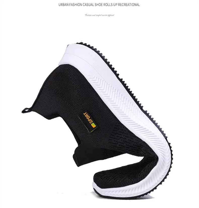 Men Walking Shoes Knit Mesh Breathable Sneakers Lightweight Sneakers Slip-on Mens Casual Shoes Fashion Comfort.
