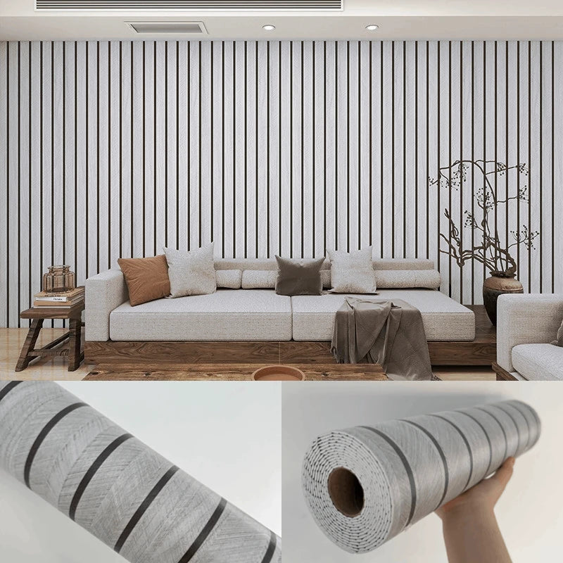 Faux Grille Wall Stickers Self Adhesive Wallpaper for Bedroom Walls Thick Foam Wood Grain Peel and Stick Wallpapers Home Decor