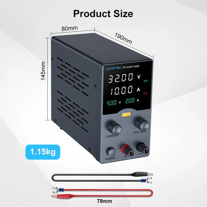 Wanptek Adjustable DC Power Supply 30V 10A LED Lab Bench Power Source Stabilized Switch Power Supply Voltage Regulator 60V 5A.