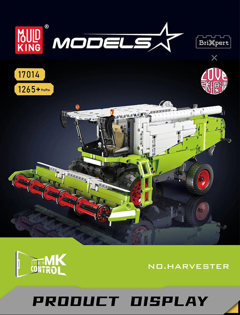 Mould King 17014 Technical Truck Toys The APP&RC Control Harvester Model Assembly Engineering Buiding Block Kids Christmas Gift.