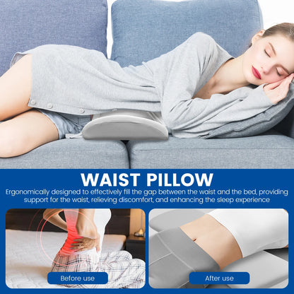 Lumbar Support Pillow for Sleeping Memory Foam Back Lumbar Pillow For Sleeping In Bed Waist Support Lower Back Pain Relief.