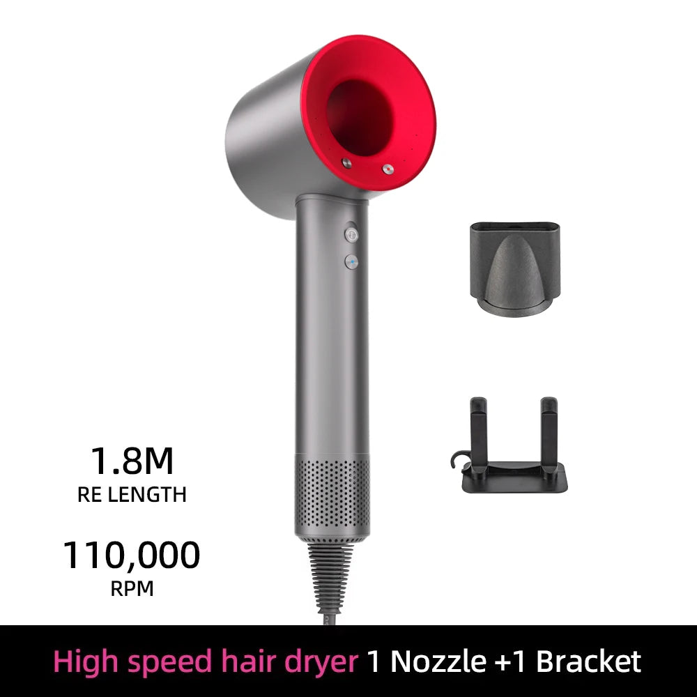 Negative ion hair dryer with high speed and no blades High power silent and quick drying Portable, suitable for home and travel.