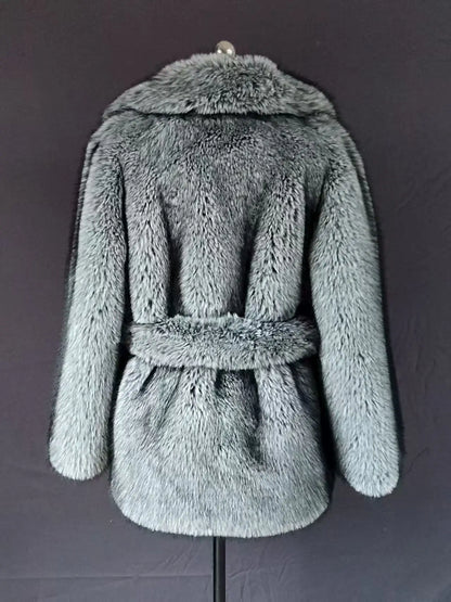 Damen-Winterjacke 2025, echter silberner Fuchspelzmantel mit natürlichem Waschbärfellfutter, warme Oberbekleidung aus Wollgeflecht für Streetwear