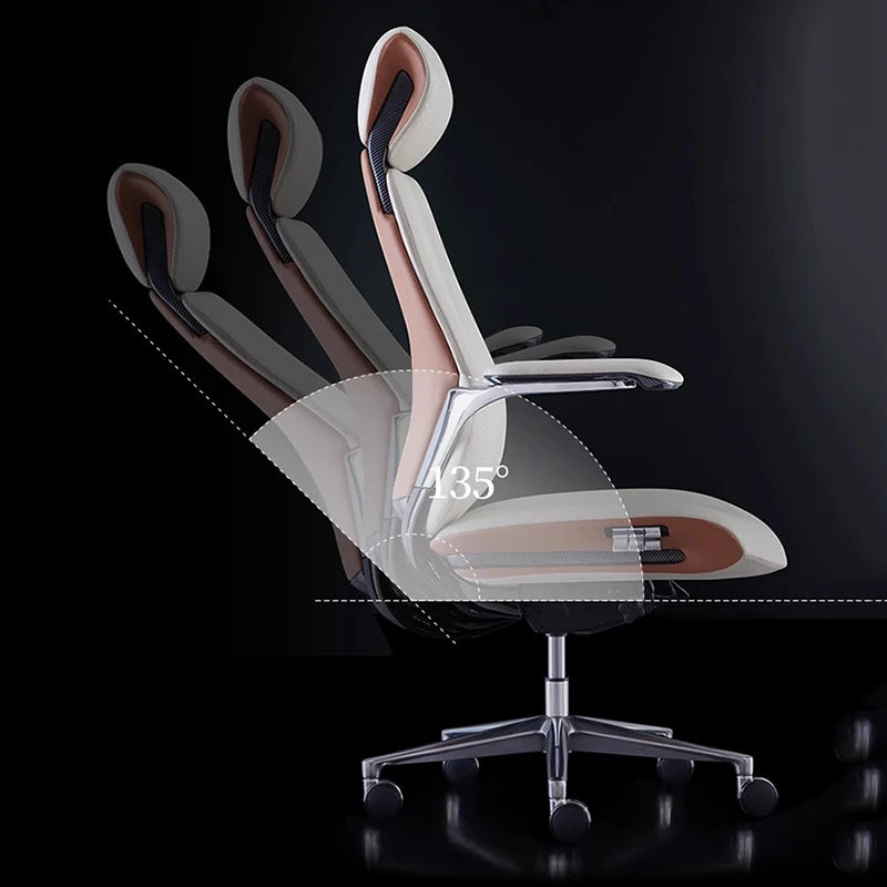 Studie Drehbarer Bürostuhl Liege Moderner Lazy Ergonomischer Thron Leder Bürostuhl Nordic Computer Mobilya Salonmöbel