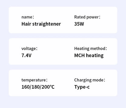 Electric Heating Straight Hair Comb LCD Screen USB Wireless Portable Negative Ion Styling Tool Rechargeable Straightening Brush