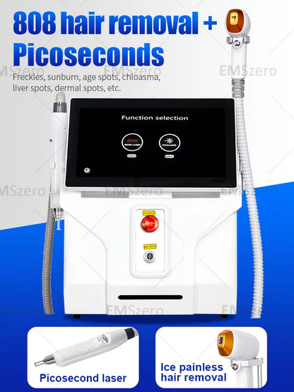 3000W Diode Laser Freezing Point Painless Hair Removal Picosecond Laser 532/1220/1064/755 Tattoo Removal Two In One Machine.