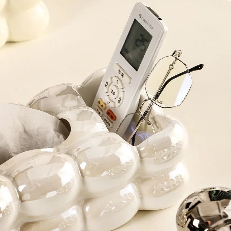 1PC Cloud Design Tissue Boxes Storage Napkin Holder Paper Case Ornament Craft Desktop Tissue Holder Kitchen Tissue Box.