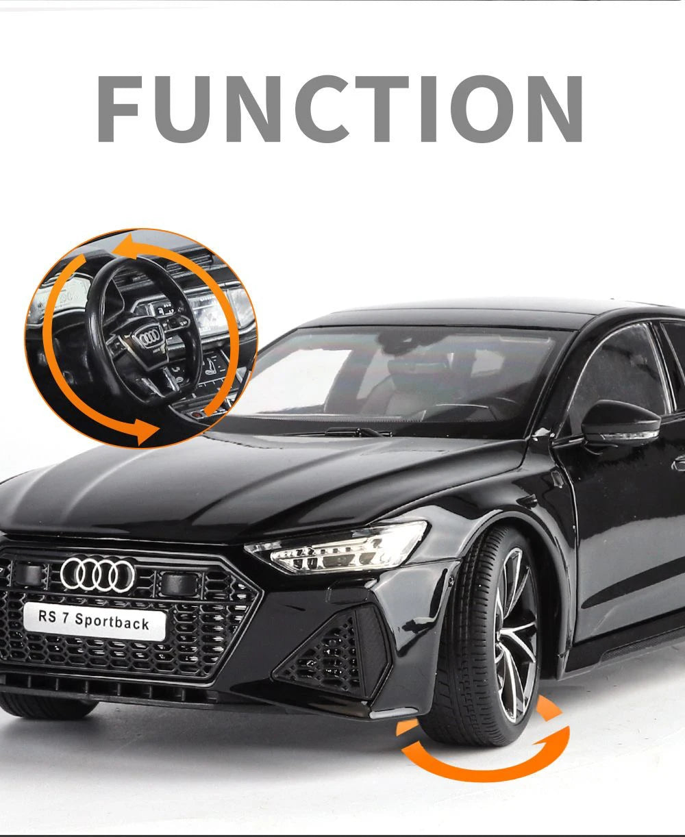 1:18 Key Remote Control Version AUDI RS7 Alloy Sports Car Model Diecast Metal Racing Vehicle Car Model Sound Light Kids Toy Gift.