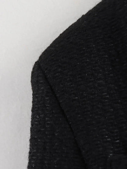 Women's Autumn and Winter Long Sleeve Short Jacket Fashion Solid Colour Front Pocket Button Jacket Elegant Casual Jacket