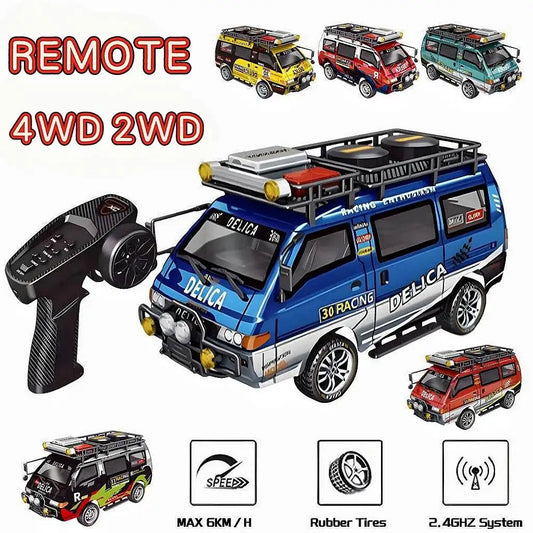 1/24 RC Car 1:24 Scale Mitsubishi Delika Car Model 2WD/4WD High Speed Remote Control Car Toy With Light Gift.