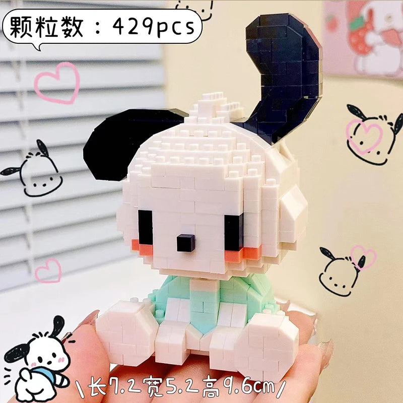 KEEPPLEY Sanrio Anime Hello Kitty My Melody Cinnamoroll Pompompurin Kuromi Building Blocks Girl Kid Holiday Christmas Gift.