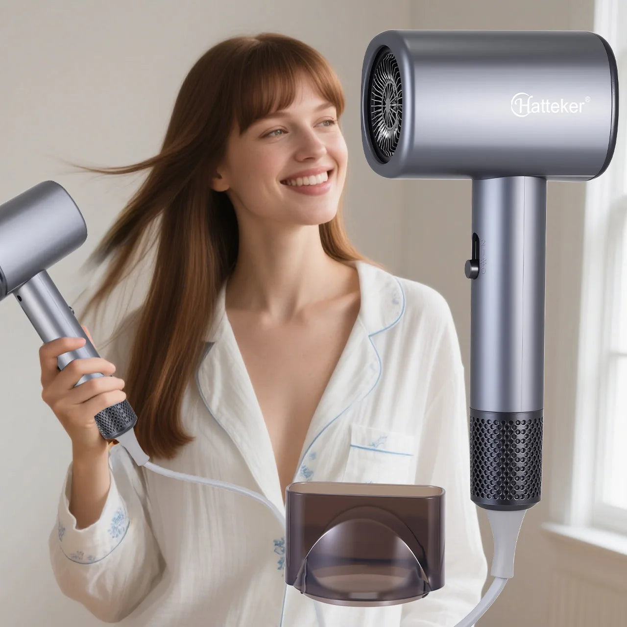 Hatteker 3200W Portable Hair Dryer 3 Temperature Settings Home Use Hotel Salon Professional Electric Blow Dryer for Travel