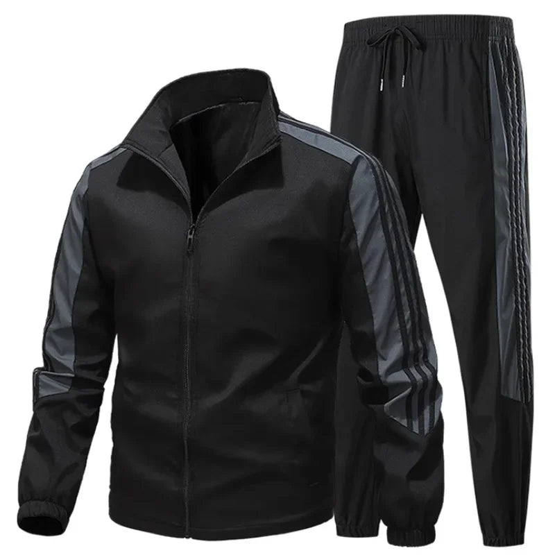 Cool Casual Sports Suit for Teenage Boys Large Size Trendy Workwear Pants Included One Complete Set Handsome Male Apparel.
