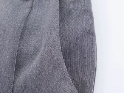 HH Frau Mode Vielseitige Lange Ärmel Zweireiher Tasche Dekoration Blazer + High Street Casual Pendeln Hose 2-teiliges Set