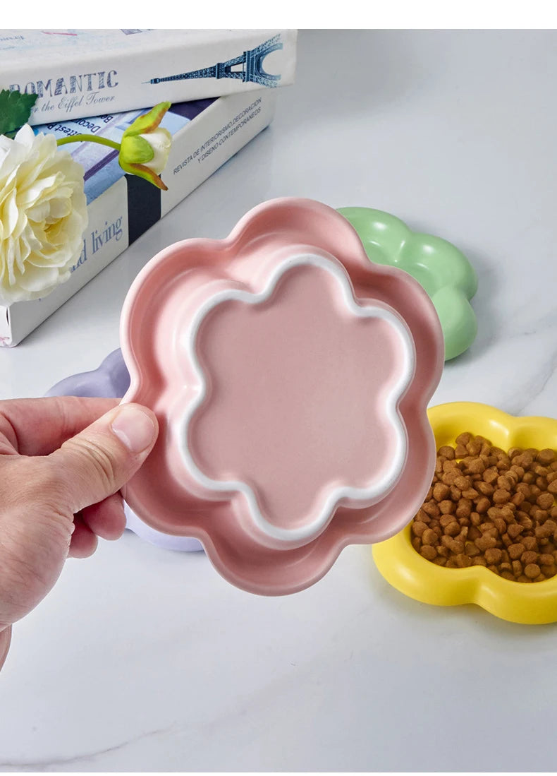 Cat Ceramic Food Basin Pet Small Size Canned Snack Feeding Dish Bowls Puppy Cute Eating Feeders Kitten Supplies.