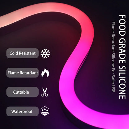 LED Silicone Tube Flexible Neon Soft Lights For SK6812 WS2812B WS2811 DIY Christmas Holiday Decoration Strip Light Tape Rope.