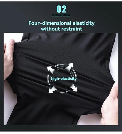 Men Summer Thin Ice Silk Pants Loose Style Workwear Casual Quick Dry Sports Pants Long Breathable High Elasticity.