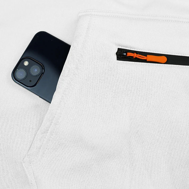 Pullover Hoodie Set Reißverschluss Multi-Pocket Pullover Herren Sport Casual Top Zweiteiliges Set.