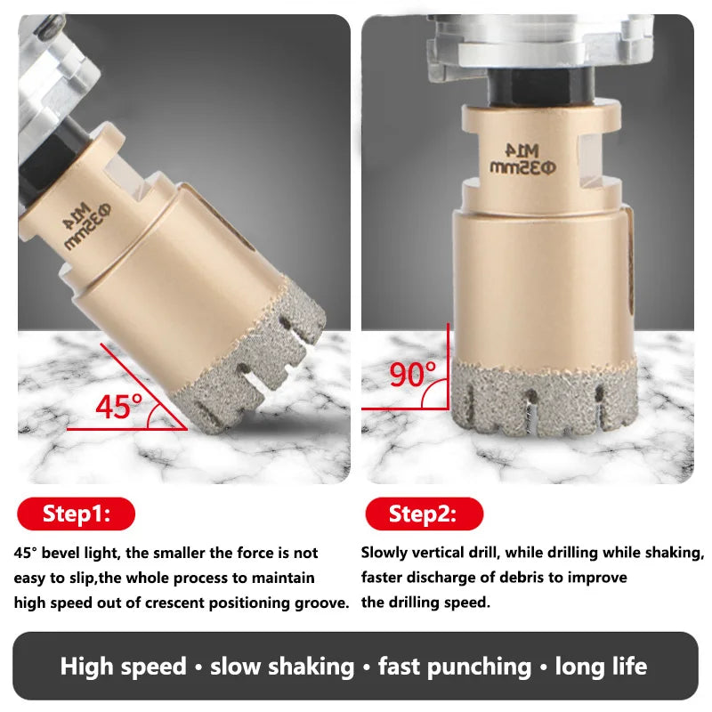6mm-120mm M14 Gewinde Gelötete Diamantkernbohrer Lochsäge Keramikfliesen Granit Marmor Lochöffner Werkzeuge Trockenbohrer
