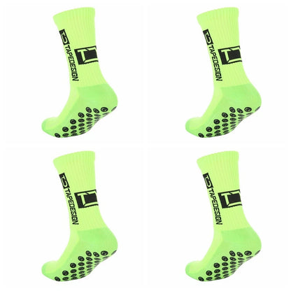 4 pairs of new TC mid tube glued football socks for sports training and competition, non slip and breathable socks.
