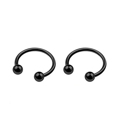 2Pcs 6/8/10mm Stainless Steel Zircon Piercings Earrings Horseshoe Ring Piercing Nose Ear Belly Rings Body Jewelry For Women/Men