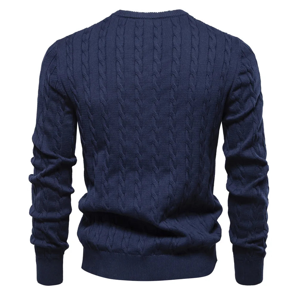2024 High-quality Men's Sweater Pullover New Deer Embroidery Solid Color Knitted Sweater Men's Knit Sweaters  Men Clothing.