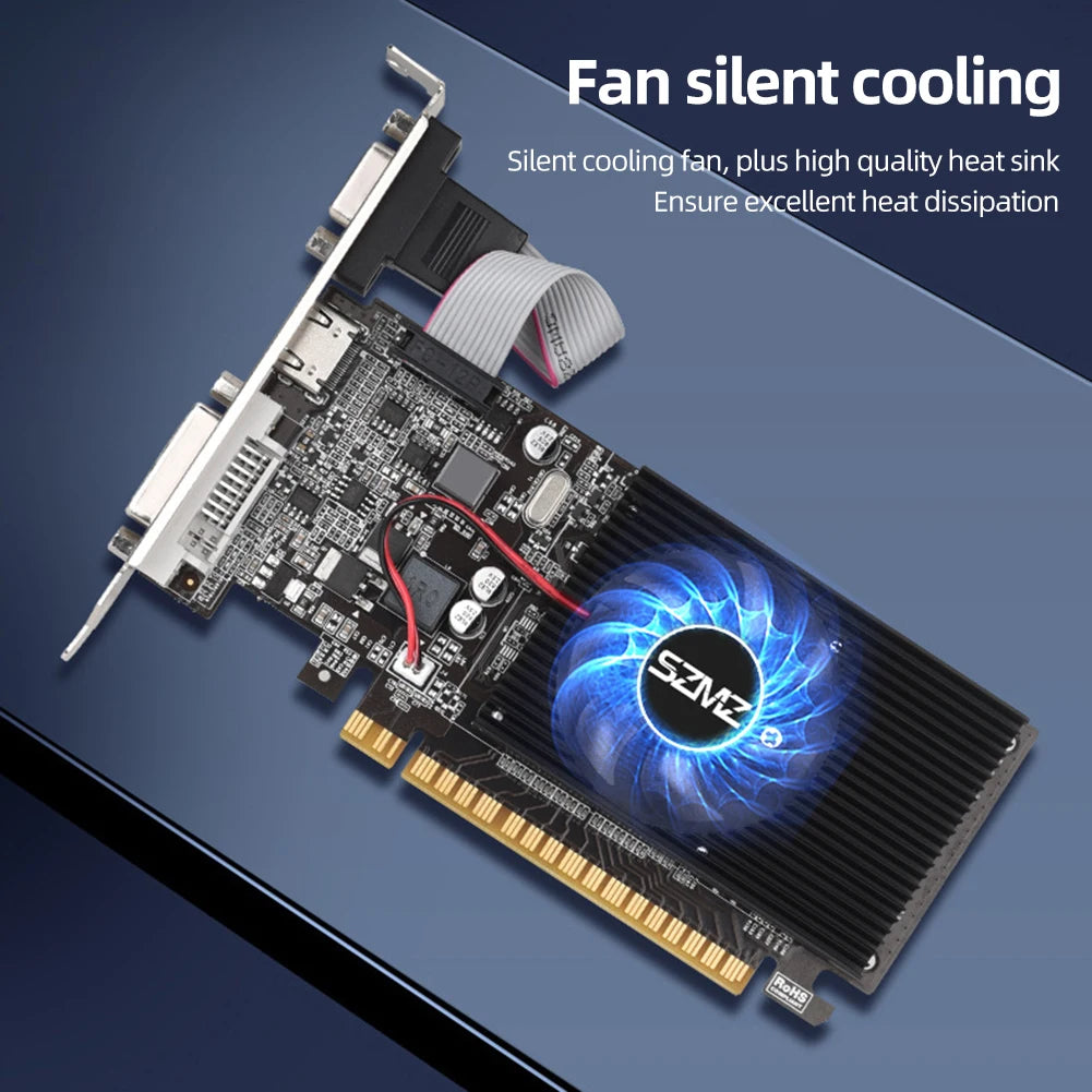 GT210 1G Video Card with DVI VGA HDMI-Compatibe Port Gaming Graphics Card 64Bit DDR3 Low Profile Graphics Card for PC Gaming.