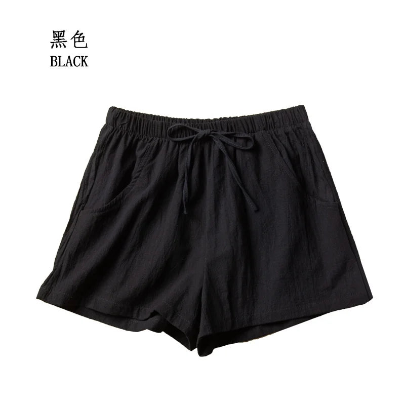 Summer Cotton Linen Shorts Women High Waist Oversize Shorts Short Pants Women Fashion Casual Sports Shorts Female S-XL
