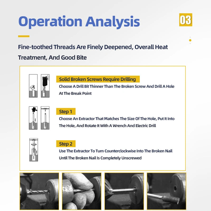 5-teiliges Schraubenausdreher-Zentrierbohrer-Set zum Entfernen gebrochener Schrauben, Zentrierbohrer-Set aus Kohlenstoffstahl, Werkzeuge zum Entfernen beschädigter Schrauben, Führungsset