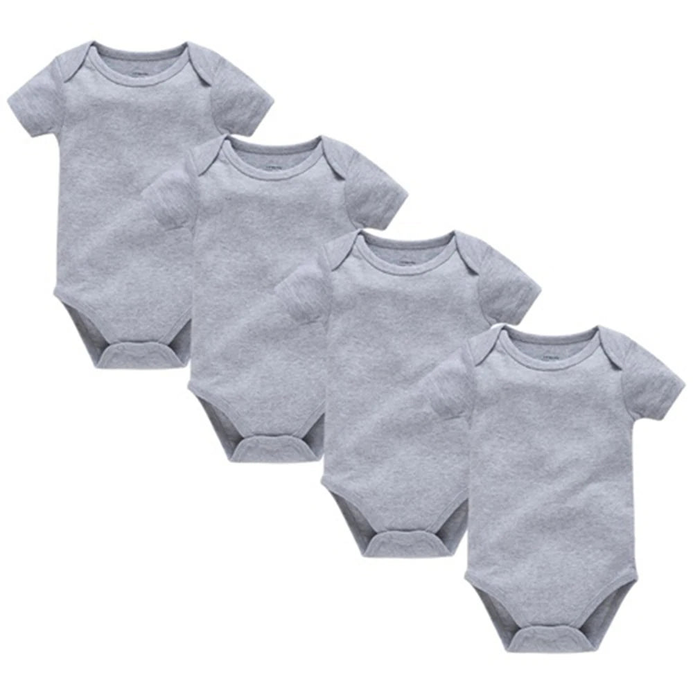 Kavkas 4 Teile/los Baby Mädchen Jungen Body 0-24 Monate Kurzarm 100 % Baumwolle Solide Weiß Neugeborene Kleidung.