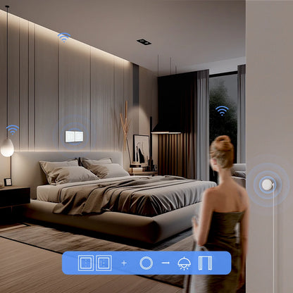 AVATTO Tuya WiFi Smart Lichtschalter/Vorhangschalter, Multi-Frame-Kombinationslichter und Vorhangschalter unterstützen Alexa Google Home.