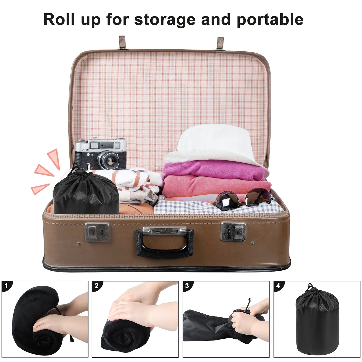 Memory Foam U-shaped Neck Pillow Neck Cushion Soft Neckrest Pad  Portable Travel Pillow Cervical Healthcare Massage Neck Pillow.