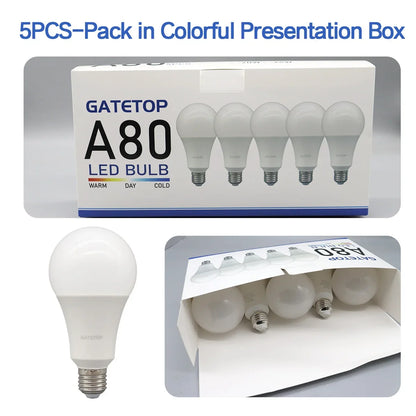 5 stücke E27 Led-lampe Lampen AC 220 V 110 V Glühbirne Real Power 20 W 18 W 15 W 12 W 10 W 9 W 8 W Lampada Wohnzimmer Hause LED Bombilla.