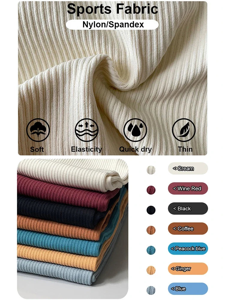 Ribbed Yoga Leggings Sports Tights Women Seamless Knit Yoga Pants White Femme Gym Leggings Skinny Workout Fitness Push Up.