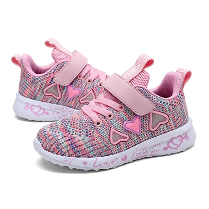 Girls Casual Shoes Light Mesh Sneakers Kids Summer Children Spring Autumn Tenis Cute Sport Cartoon Female Running Sock Footwear.