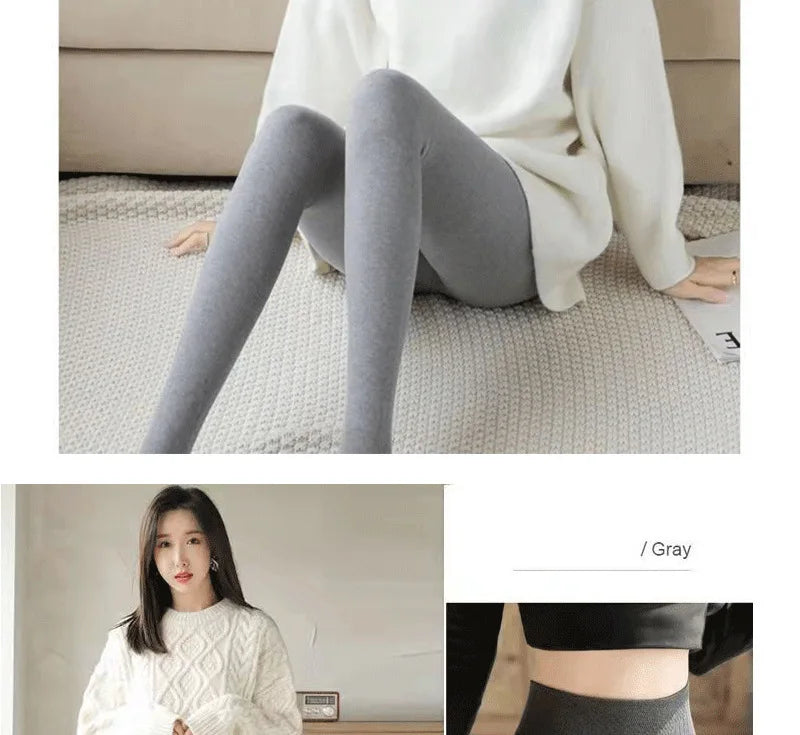 Ladies Pantyhose Autumn Winter Warm Leggings Cotton Women Vertical Striped Pants Elasticity Thicken Stocking Female Tights