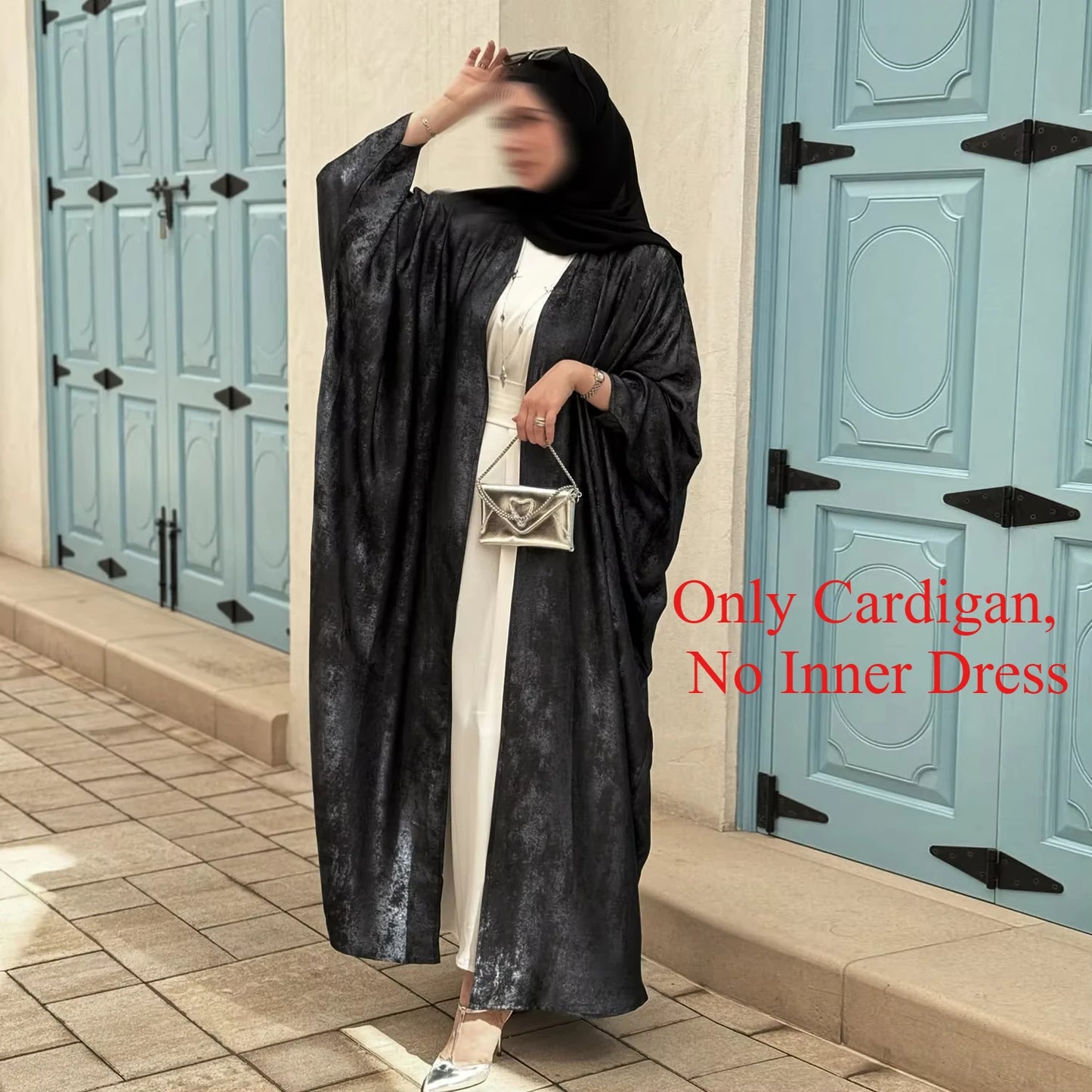 Mode Elegante Dubai Türkische Abaya Kleid Frauen Muslimische Frauen Muslimischen Kimino Kleid Abayas Vorne Offen Strickjacke